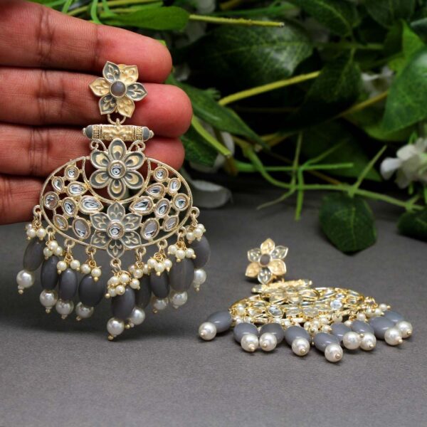 Kundan & Pearls Meenakari Earrings for Women