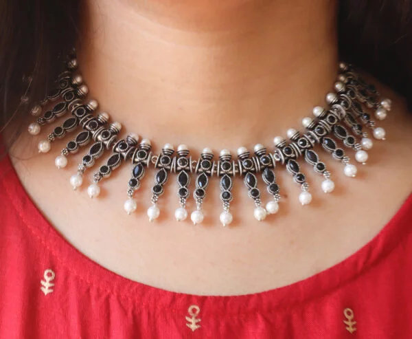 Oxidised Choker Necklace Set