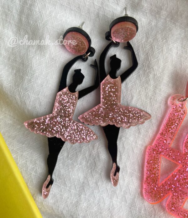 Acrylic Ballerina Ballet Dancer Drop Earrings