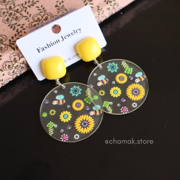 Transparent Funky Acrylic Flower Earrings