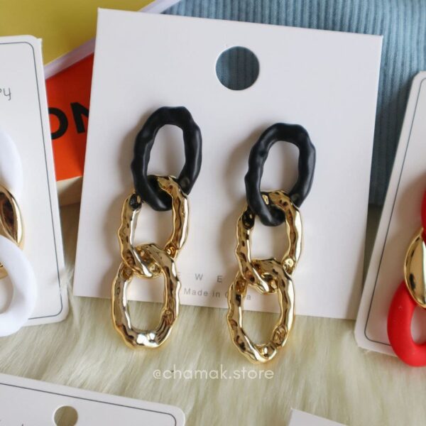 Black & Gold Link Earrings