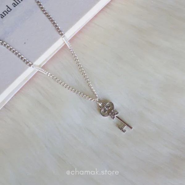 Silver Key Pendant Necklace