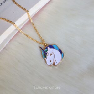 Blue Unicorn Pendant Necklace