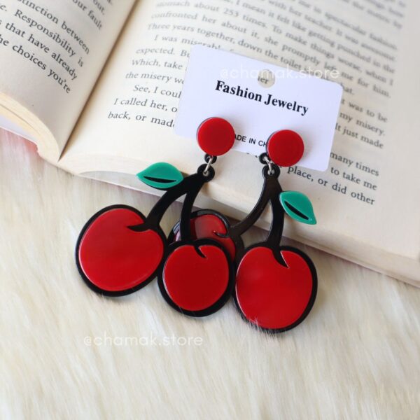 Cherry Drop Earrings- Fruit Earrings