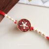 Maroon Round Kundan Rakhi