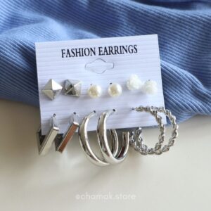 Combo Of 6 Silver Earrings