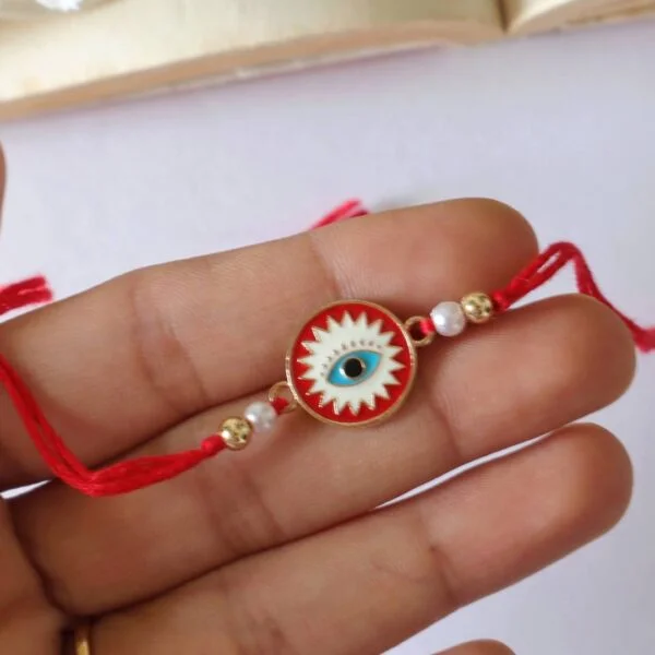 Red Round Evil Eye Rakhi