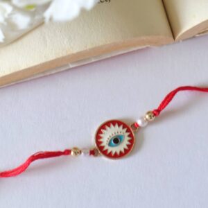 Red Round Evil Eye Rakhi