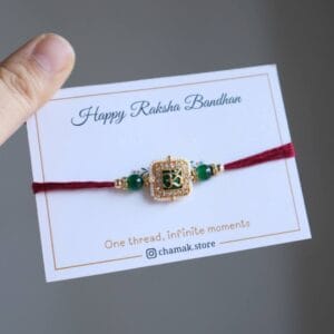 Traditional Green Om Rakhi