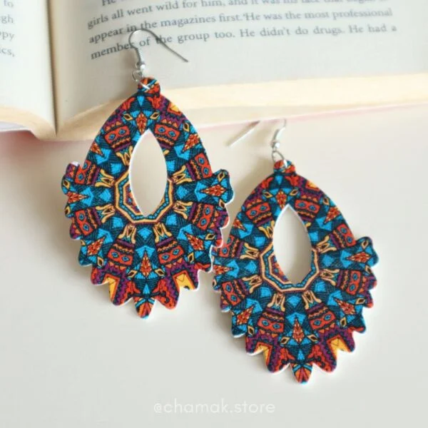 Multicolor Wooden Drop Earrings