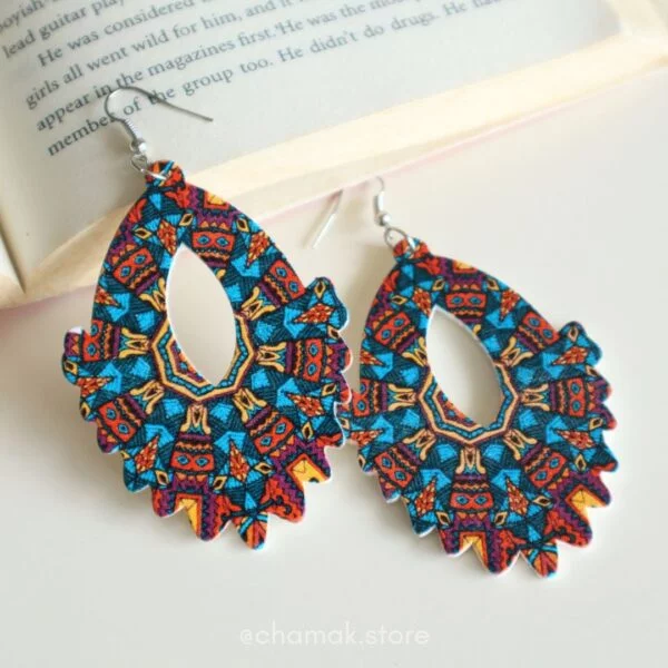 Multicolor Wooden Drop Earrings