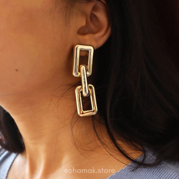 Amora- Golden Linked Earrings