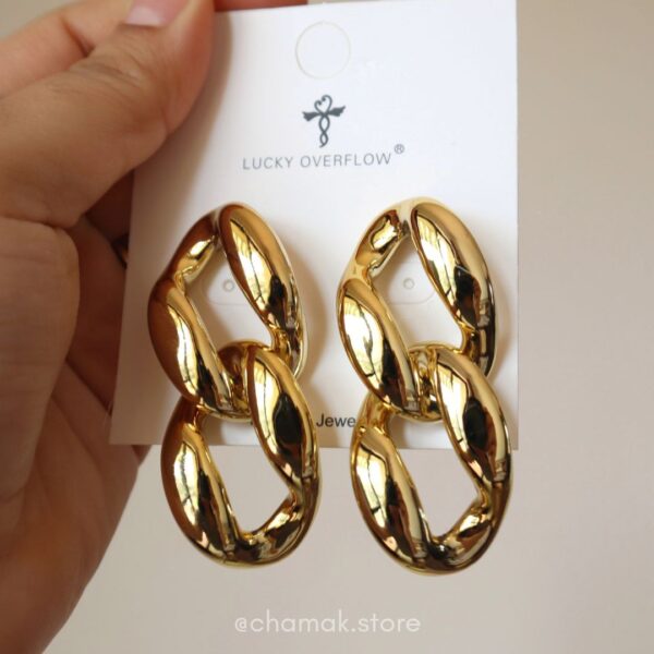Danna- Golden Chunky Chain Link Earrings
