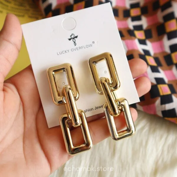 Amora- Golden Linked Earrings