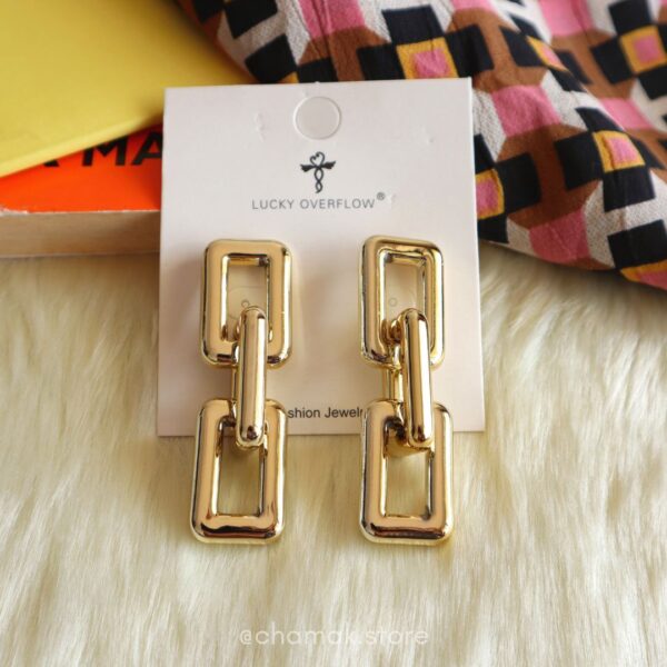 Amora- Golden Linked Earrings