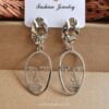 Face Drop Earrings- Silver - Image 3