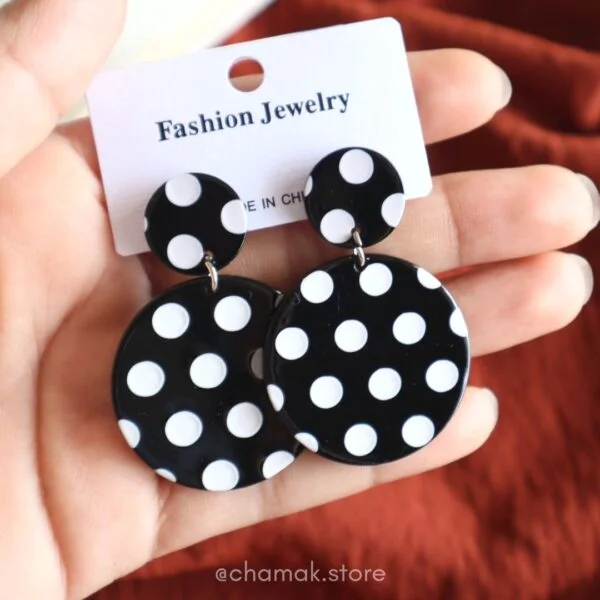 Black Polka Dot Earrings