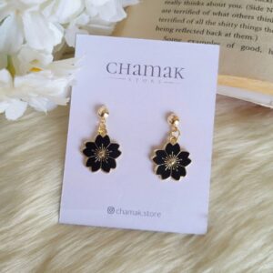 Black Flower Earrings