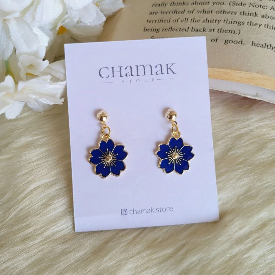 Blue Flower Earrings