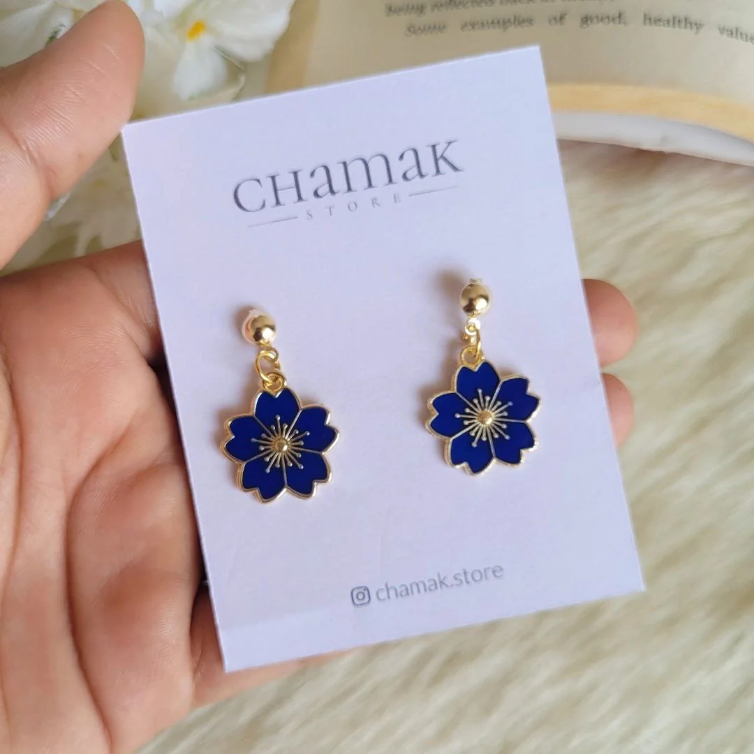 Blue Flower Earrings