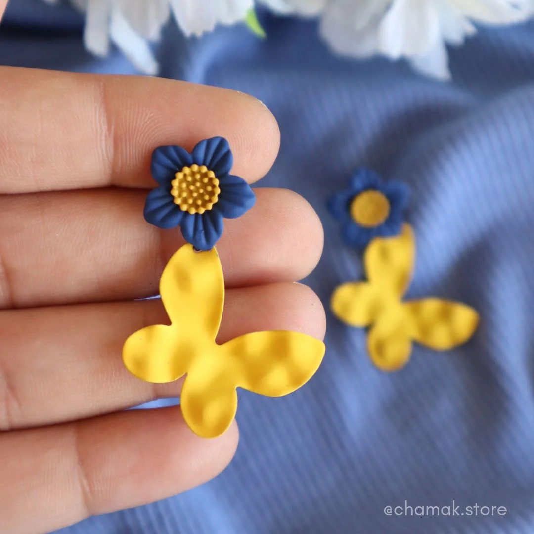 Yellow Butterfly Earrings