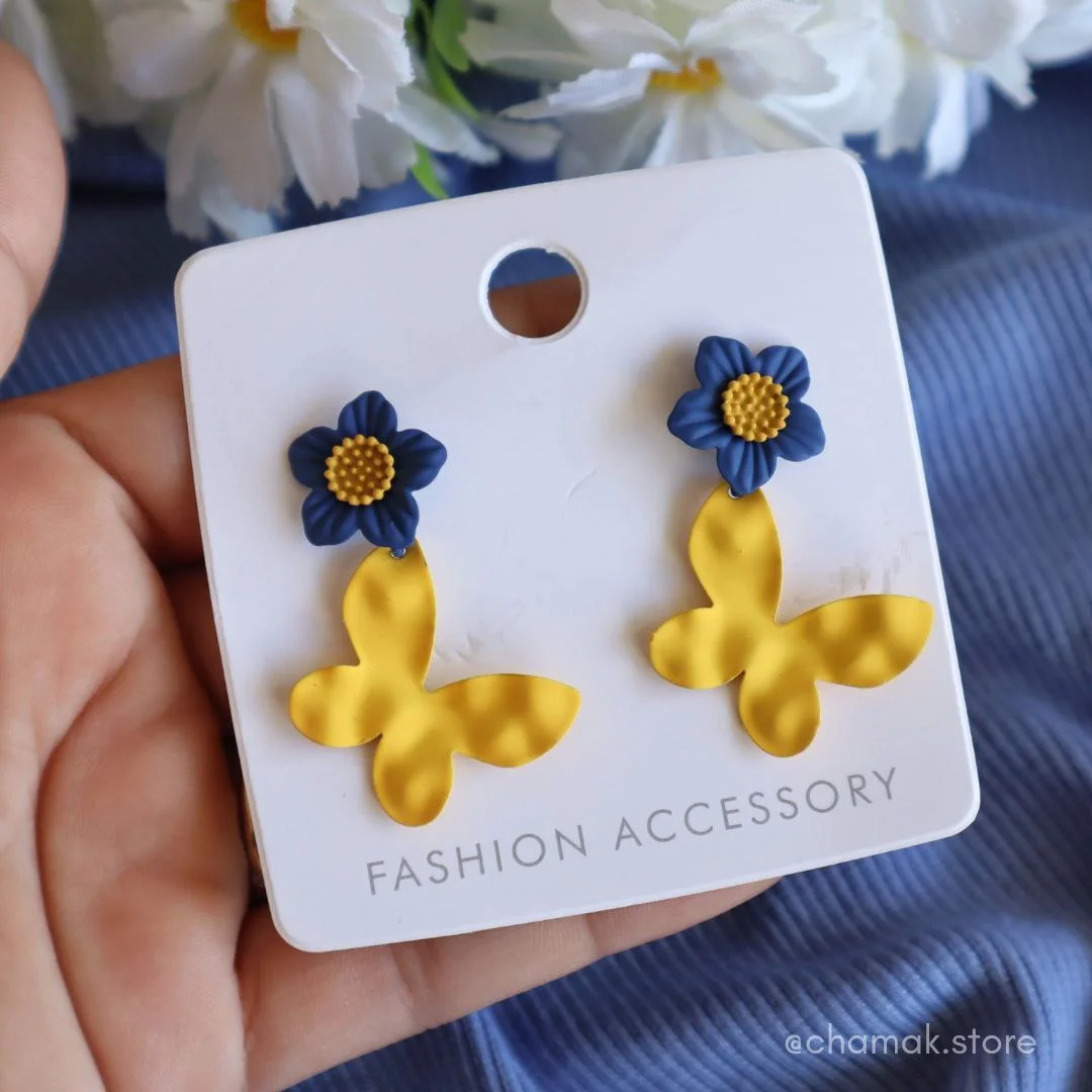 Yellow Butterfly Earrings