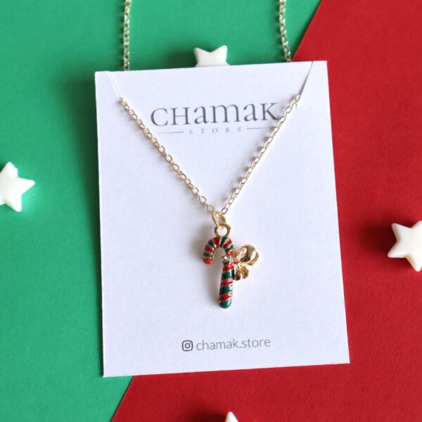 Christmas Candy Cane Necklace