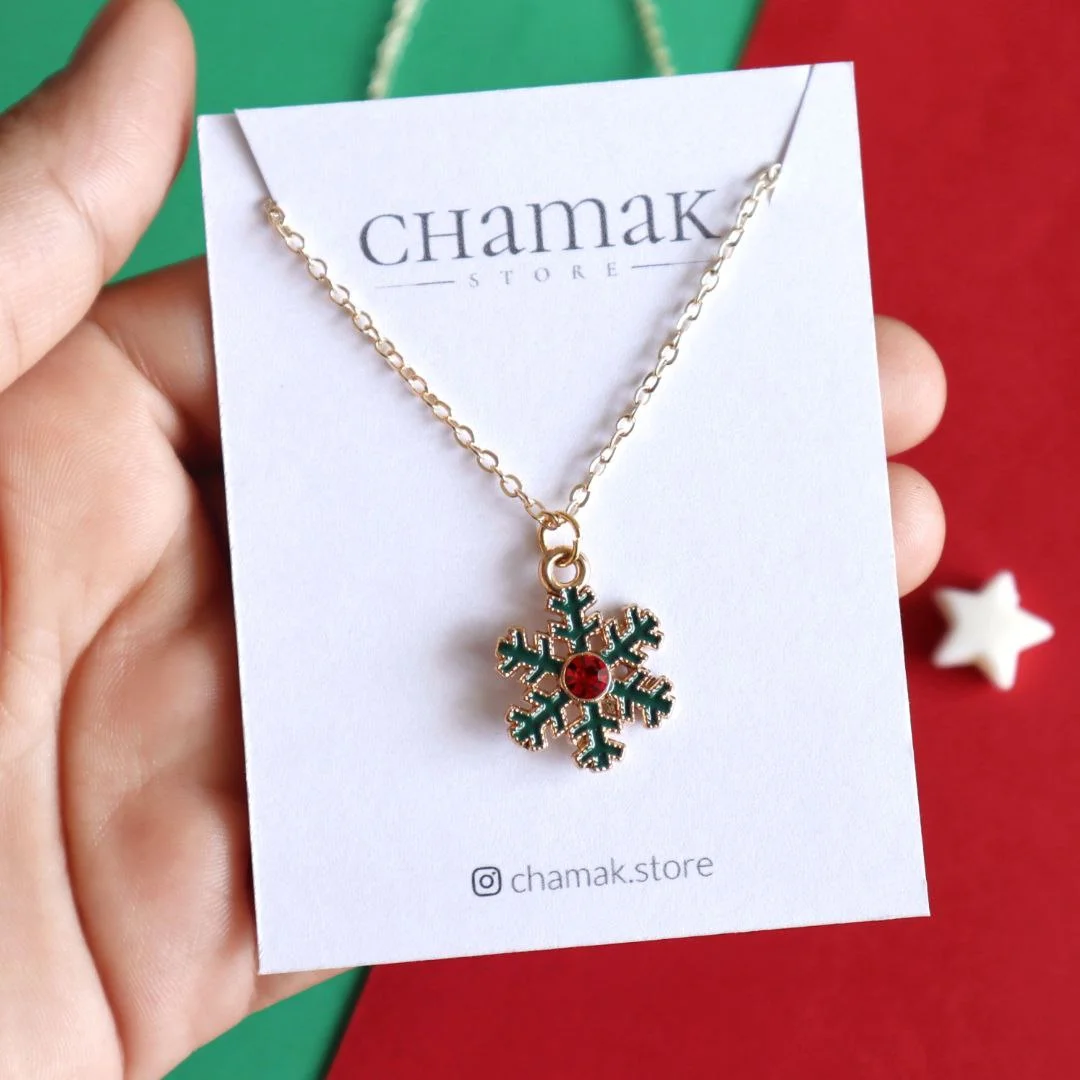 Snow Flake Christmas Necklace