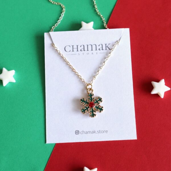 Snow Flake Christmas Necklace