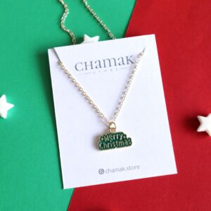 Merry Christmas Necklace- Green