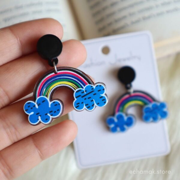 Rainbow With Clouds Earrings