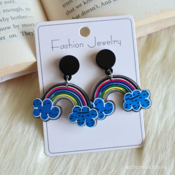 Rainbow With Clouds Earrings