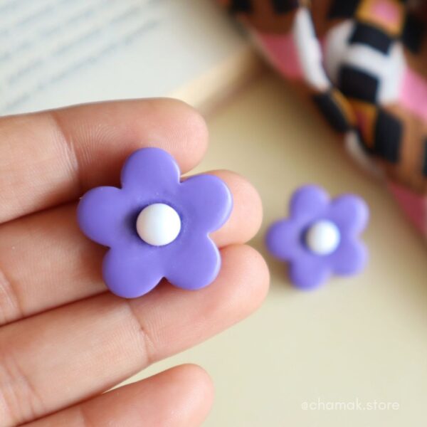 Royal Purple Flower Earrings