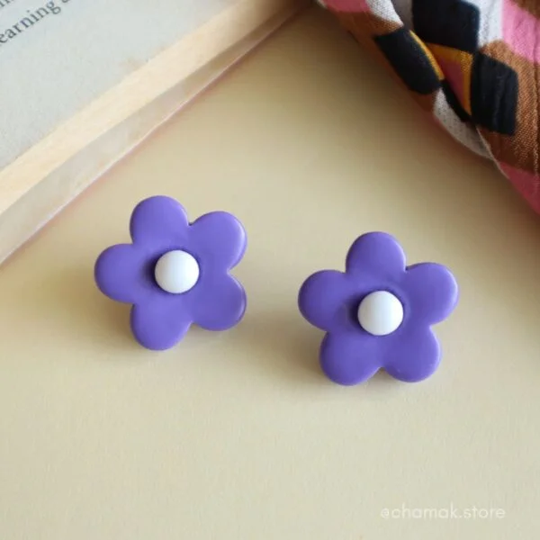 Royal Purple Flower Earrings