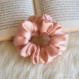 Peach Satin Scrunchie