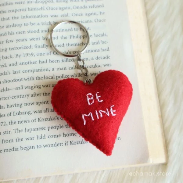 "Be Mine" Red Heart Keychain