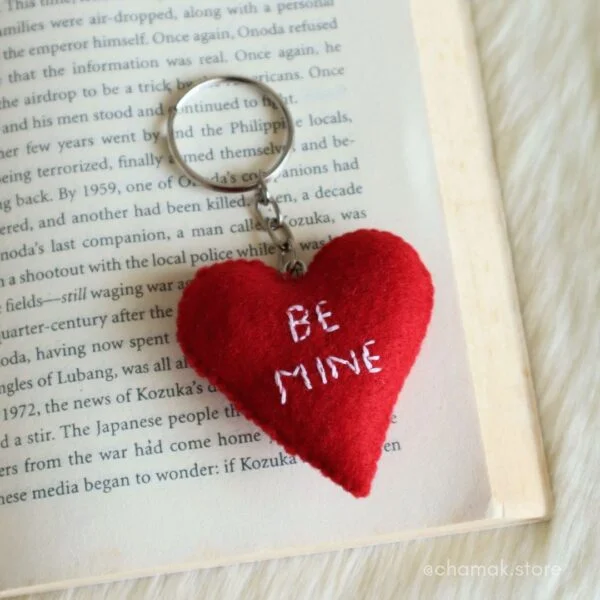 "Be Mine" Red Heart Keychain