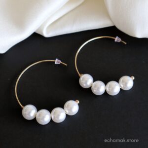 Trendy White Pearl Earrings
