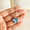 Blue Butterfly Combo Of Necklace, Earrings & Ring