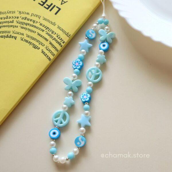 Blue Color Beaded Phone Charms