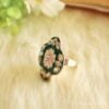 TASHI- Green Kundan Meenakari Ring