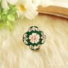 TASHI- Green Kundan Meenakari Ring