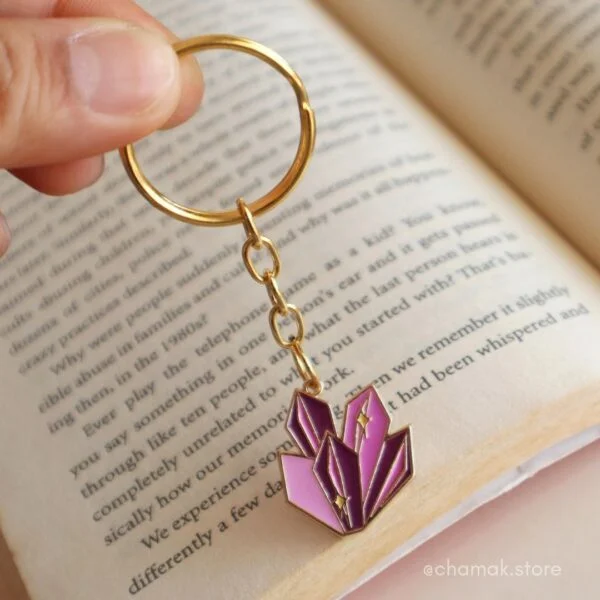 Amethyst Crystal Keychain