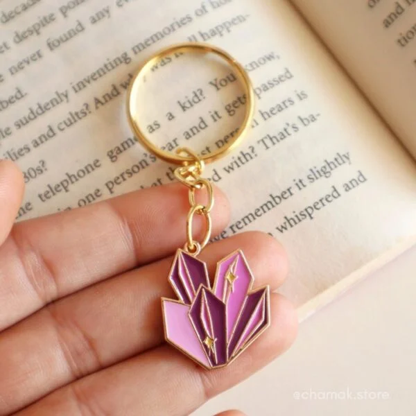 Amethyst Crystal Keychain