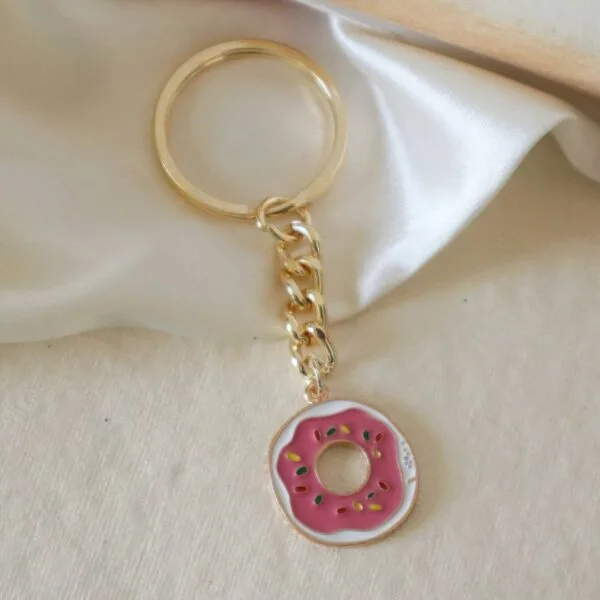 Pink Donut Keychain