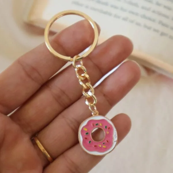 Pink Donut Keychain