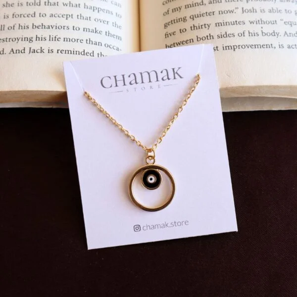 Black Round Evil Eye Necklace