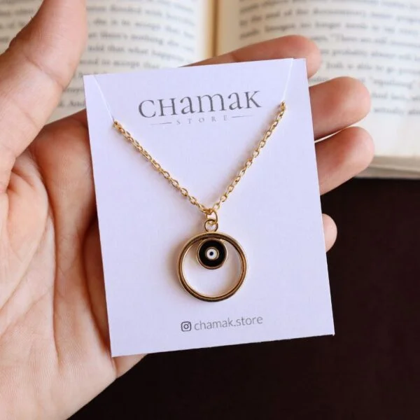 Black Round Evil Eye Necklace