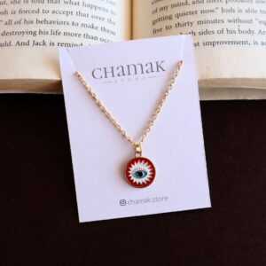 Evil Eye Charm Necklace- Red