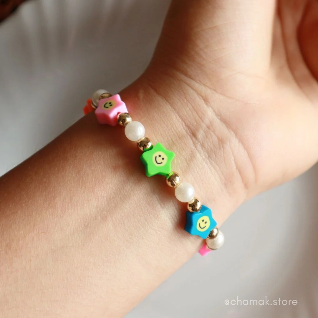 Star Smiley Beaded Bracelet